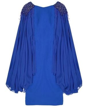 Ivan Montesi Beaded Shoulders Dress - Blue