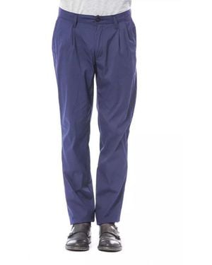 Verri Elegant Slim Fit Chino Trousers - Blue