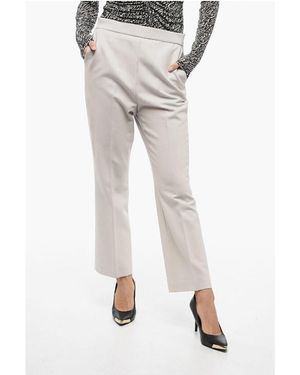 Fabiana Filippi Stretch Wool Pants With Straight - Natural