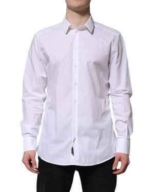 Dolce & Gabbana Cotton Long Sleeves Dress Shirt - Purple