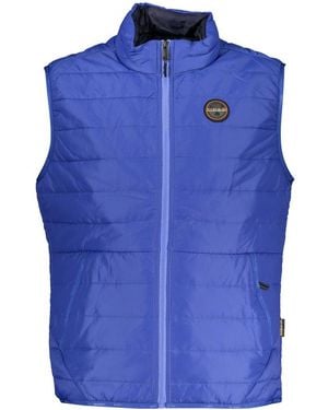 Napapijri Sleek Sleeveless Contrast Detail Jacket - Blue