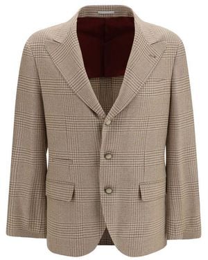 Brunello Cucinelli Beige Cotton Blazer - Brown