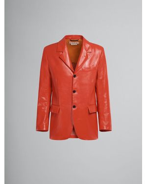 Marni Orange Leather Jacket - Red