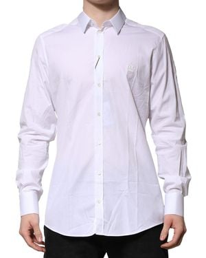 Dolce & Gabbana Cotton Long Sleeves Formal Shirt - White
