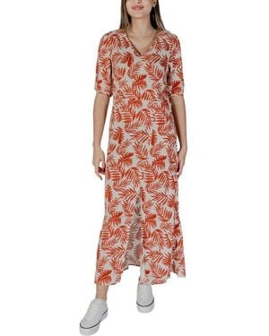 B.Young Red Viscose Long Dress