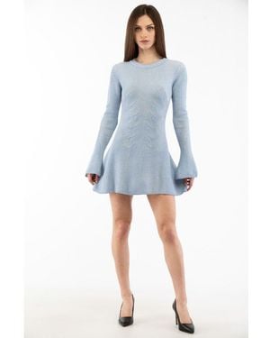 Moschino Multicolor Wool Casual Dress - Blue