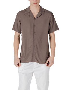 Gianni Lupo Brown Viscose Shortsleeve Shirt