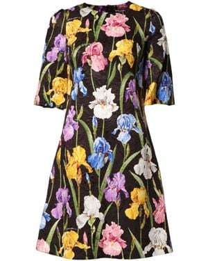 Dolce & Gabbana Floral Brocade A-Line Mini Dress Co+Se+Vi - Black