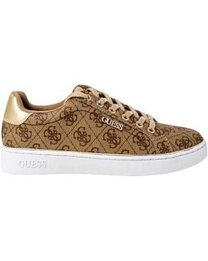 Guess Beige Polyethylene Low Top Trainers - Metallic