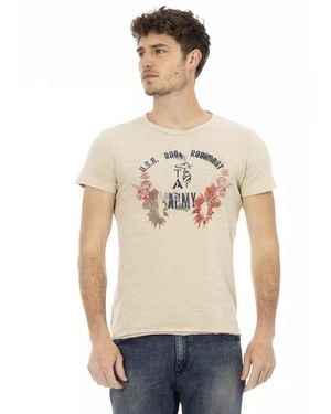 TRUSSARDI ACTION Beige Cotton Men T - White