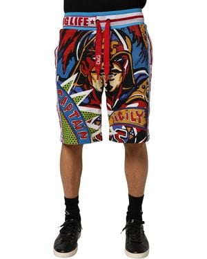 Dolce & Gabbana Multicolor Captain Sicily Men Bermuda Shorts