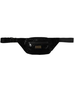 Dolce & Gabbana Black Nylon Brass Plate Bumbag Waist Fanny Pack Men Bag - White