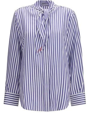 Givenchy Blue Silk Pattern Shirt - Purple