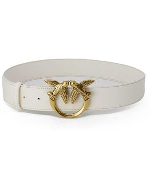 Pinko Leather Regular Belt - White