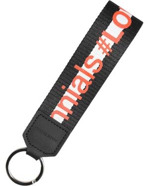 Dolce & Gabbana Red Dg Logo Rubber Silver Tone Metal Keyring Keychain - Brown