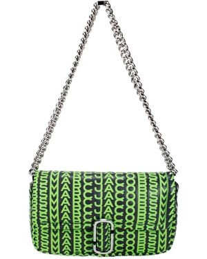 Marc Jacobs Neon The Monogram Leather J Mini Shoulder Bag Crossbody - Green