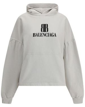 Balenciaga Bb Logo Hoodie - Grey