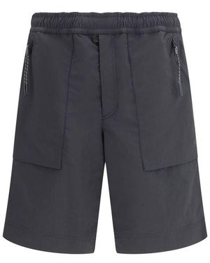 Moncler Black Polyester Bermuda Shorts - Grey