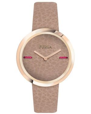 Furla Brown Leather Watch - Pink