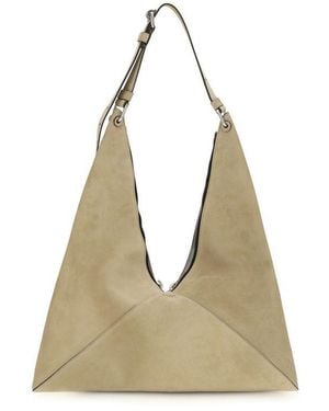 Moschino Beige Suede Leather Shoulder Bag - Natural