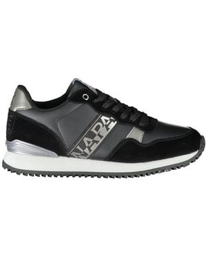 Napapijri Chic Lace-Up Trainers With Contrast Detail - Black