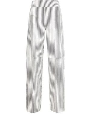 Avenue Montaigne Multicolour Viscose Casual Trousers - White