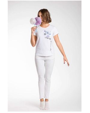 A.Tratti Elegant Stretch Viscose Tee - White
