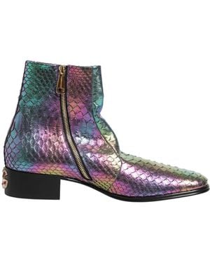 Dolce & Gabbana Multicolour Chelsea Short Ankle Boots Shoes - Purple