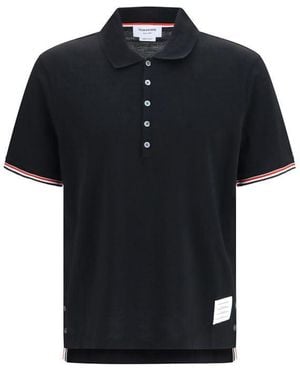 Thom Browne Cotton Polo Shirt - Black
