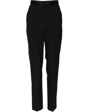 Dolce & Gabbana Highwaisted Satin Waistband Pants - Black