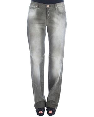 Ermanno Scervino Cotton Blend Loose Fit Boyfriend Jeans - Grey