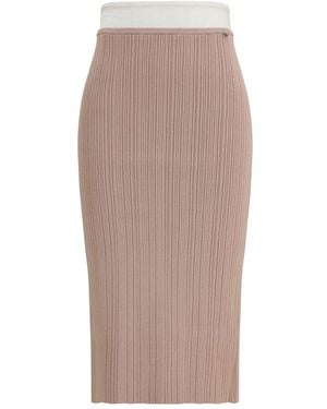 DIESEL Multicolor Viscose Midi Skirt - Brown
