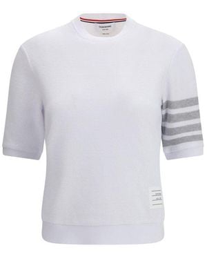 Thom Browne White Cotton Sportswear - Blue