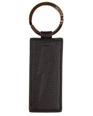 Neil Barrett Leather Keychain - Black