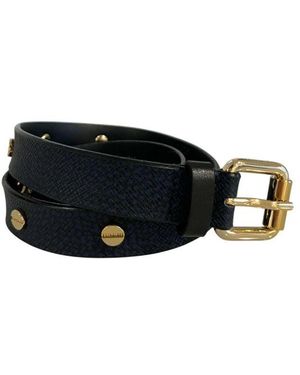 Borbonese Blue Polyvinyl 's Belt - Black