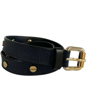 Borbonese Blue Polyvinyl 's Belt - Black