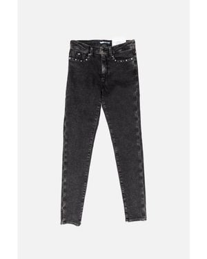 Gas Grey Cotton Skinny Jeans - Black
