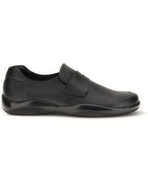 Prada Black Calf Leather Bos Taurus Slip