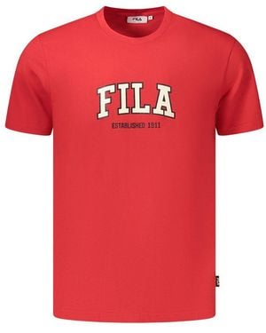 Fila Rosso Cotton Mens Tshirt - Red