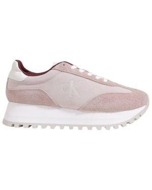 Calvin Klein Platform Suede Trainers Yw0Yw00308 - Pink