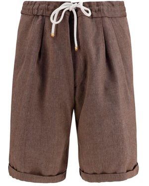 Brunello Cucinelli Brown Linen Bermuda Shorts