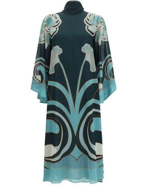 La DoubleJ Blue Silk Casual Dress