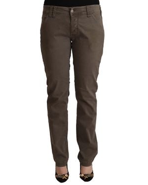 CYCLE Brown Cotton Low Waist Skinny Casual Jeans - Black