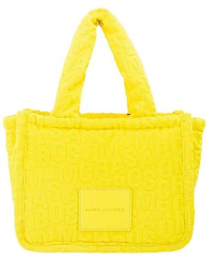 Marc Jacobs The Monogram Terry Tote Small Golden Kiwi Shoulder Bag Purse Cotton Blend - Yellow