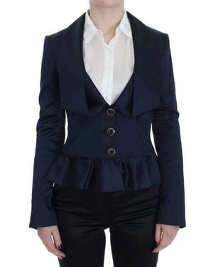 Exte Three Button Single Breasted Blazer Jacket - Blue