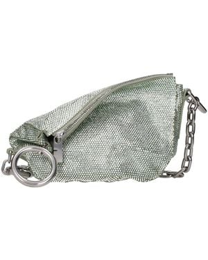 Burberry Green Leather Shoulder Bag - Grey