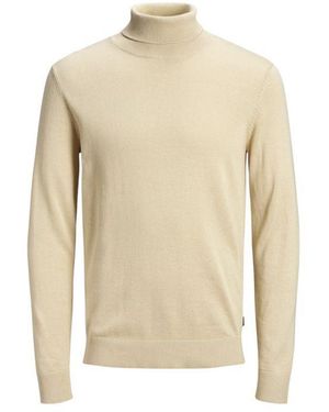 Jack & Jones Beige Cotton Turtleneck - Natural