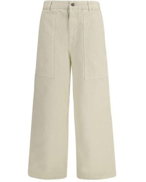 Moncler Beige Cotton Casual Trousers - Natural