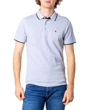 Jack & Jones Grey Cotton Polo Shirt - Blue