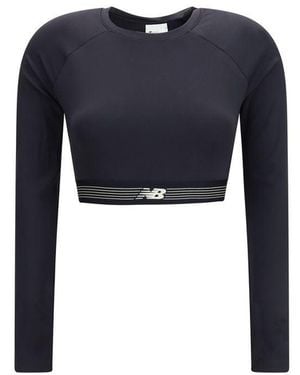 New Balance Black Recycled Polyester Longsleeve Shirt - Blue